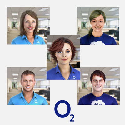 The avatars created for O2 to front one of Creative Virtuals conversational A.I. systems