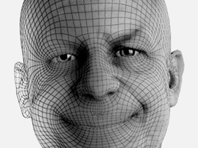 A bespoke, realistic, human avatar built from scans of a real person. Displaying a blend from wireframe to textured  